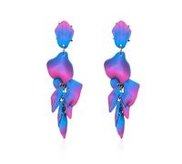 Just Follow Long Acrylic Rose Petal Earrings Dangle Exaggerated Flower Earrings Drop Statement Floral Tassel Earrings for Women, L, Metal, No Gemstone