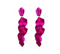 Just Follow Long Acrylic Rose Petal Earrings Dangle Exaggerated Flower Earrings Drop Statement Floral Tassel Earrings for Women, L, Metal, No Gemstone