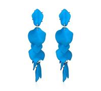 Just Follow Long Acrylic Rose Petal Earrings Dangle Exaggerated Flower Earrings Drop Statement Floral Tassel Earrings for Women, Large, Metal, No Gemstone