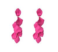 Just Follow Long Acrylic Rose Petal Earrings Dangle Exaggerated Flower Earrings Drop Statement Floral Tassel Earrings for Women, L, Metal, No Gemstone