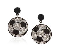 Just Follow Punk Handmade Lightweight Acrylic Football Baseball Rugby Basketball Dangle Drop Earrings for Women Jewelry Gift, L, Acrylic, No Gemstone