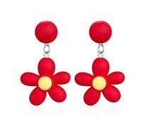 Just Follow Resin Daisy Flower Stud Earrings Cute Dangle Little Sun Flower Drop Earring for Women Jewelry, Acrylic, No Gemstone