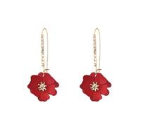 Just Follow Rhinestone Crystal Floral Dangle Drop Earrings for Women Long Sparkling Bridal Wedding Party Jewelry Vintage Statement Earrings, L, Metal, No Gemstone
