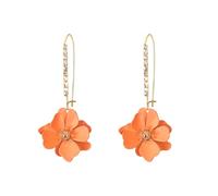 Just Follow Rhinestone Crystal Floral Dangle Drop Earrings for Women Long Sparkling Bridal Wedding Party Jewelry Vintage Statement Earrings, L, Metal, No Gemstone