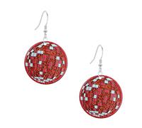 Just Follow Vintage Disco Round Dangle Earrings for Women 60 s 70 s Disco Round Halloween Earrings Jewelry, L, Acrylic, No Gemstone