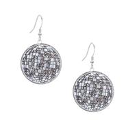 Just Follow Vintage Disco Round Dangle Earrings for Women 60 s 70 s Disco Round Halloween Earrings Jewelry, L, Acrylic, No Gemstone