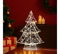 Just For Christmas 3D Wire LED Christmas Lights - Battery Operated Tree Christmas Lights W/8 Light Modes, Timer Function, 80 Warm White LEDs & 62cm Cord | Perfect For Indoor Festive Decoration