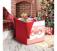 Just for Christmas Foldable Bauble Storage Box With Cardboard Dividers Xmas Ornaments Storage Cube Heavy Duty Collapsible Space Saving Plush Decoration Multipurpose Box Non Woven Fabric Folds Flat