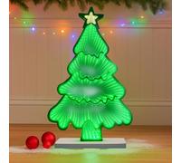 Just for Christmas Infinity Mini Christmas Tree Light - (160 Bright LEDs & UK Plug) Decoration Christmas Tree with Lights Built In with Base, Hanging Hook & 2M Cord | Light-Up Tree for Xmas Displays