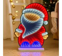 Just for Christmas Infinity Santa Christmas Window Lights - (192 Bright Color LEDs & 12V Adaptor) Christmas Decorations with 3M Lead Wire & a Base Perfect for Families, Parties, or Festive Events
