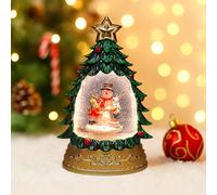 Just For Christmas Snow Globe - Battery Operated LED Glitter Tree with Water, Automatic Glitter Swirl & Light-Up Function | Ideal for Christmas, Birthdays, Desktops & Study Rooms