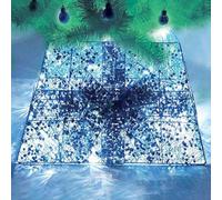 Just For Christmas Tree Skirt - Battery Operated Light Up Xmas Tree Skirt with 55 LED Lights, Sturdy Metal Frame, Sequin & Glitter Design, Ideal for Christmas Decorations and Family Events