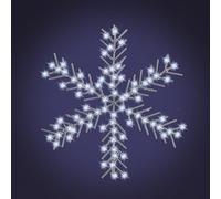 Just for Christmas Window Lights - Battery Operated Pre Lit Snowflake Christmas Light | Timer with 8 Light Functions, 72 White LEDs & 50cm Cable Perfect for Christmas Decorations & Birthdays