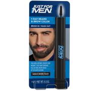 Just For Men 1-Day Beard and Brow Colour Brush, For Instant 1-Step Grey Coverage, Brush-In, Wash-Out, For A Thicker Well-Defined Look, Dark Brown