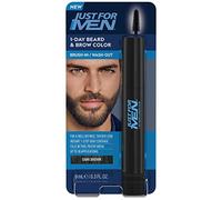 Just For Men 1-Day Beard and Brow Colour Brush, For Instant 1-Step Grey Coverage, Brush-In, Wash-Out, For A Thicker Well-Defined Look, Dark Brown