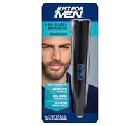 Just For Men 1-Day Beard and Brow Colour Brush, For Instant 1-Step Grey Coverage, Brush-In, Wash-Out, For A Thicker Well-Defined Look, Dark Brown