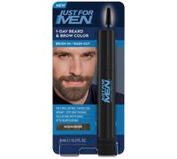 Just For Men 1-Day Beard and Brow Colour Brush, For Instant 1-Step Grey Coverage, Brush-In, Wash-Out, For A Thicker Well-Defined Look, Medium Brown