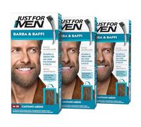 Just for Men Beard & Mustache, Men's Beard Tint Medium Brown, Dye, Removes Grey Hair, with Applicator Comb - M35 (3 Pack)