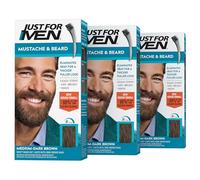 Just For Men Brush-In Color Gel For Mustache Beard & Sideburns Medium-Dark Brown M-40 1 Kit (Pack Of 3)