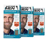 Just For Men Brush-In Mustache, Beard And Sideburns, Light Brown - Kit ( Pack of 3 )