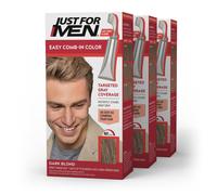 Just For Men Easy Comb-In Color Mens Hair Dye Easy No Mix Application with Comb Applicator - Dark Blond A-15 Pack of 3
