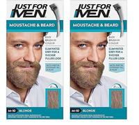 Just For Men Moustache & Beard Blonde Dye, Eliminates Grey For a Thicker & Fuller Look With An Applicator Brush Included - M10 (Pack of 2)