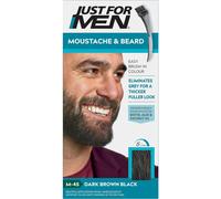 Just For Men Moustache & Beard M45 Dark Brown Black Dye Eliminates Grey For a Thicker Fuller Look With An Applicator Brush Included M45