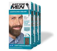 Just For Men Mustache & Beard Beard Dye for Men with Brush Included for Easy Application With Biotin Aloe and Coconut Oil for Healthy Facial Ha
