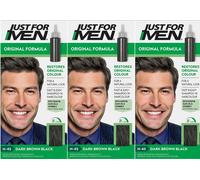 Just for Men Natural Dark Brown Black Shampoo in Hair colour H-45 - Pack of 3