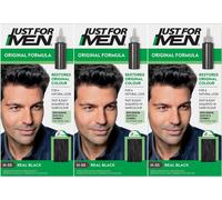 Just for Men Natural Real Black shampoo in Haircolour H-55 - Pack of 3