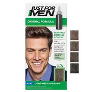 Just For Men Original Formula Light-Medium Brown Hair Dye, Targets Only The Grey Hairs, Restoring The Original Colour For a Natural Look â H30