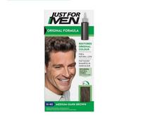 Just For Men Original Formula Medium-Dark Brown Hair Dye, Targets Only The Grey Hairs, Restoring The Original Colour For a Natural Look â H40