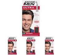 Just For Men Ultra Dark Brown Ammonia Free Hair Colour Dye, No Mix Comb-In Applicator to Comb Away The Greys, Ammonia & Peroxide Free - A45 (Pack of 4)