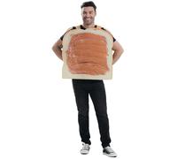 JUST FOR PARTY Adults Jam Toast Costume, Funny Food Cosplay Fancy Dress Outfits for Halloween Dress Up Party, One Size (Peanut Butter Costume)