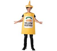 JUST FOR PARTY Adults Mustard Costume and Ketchup Costume - Food Condiment Fancy Dress for Halloween Dress Up Party, One Size