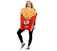 JUST FOR PARTY French Fries Costume for Unisex Adults,Funny Food Fancy Dress Outfits for Halloween Dress Up Party,One Size