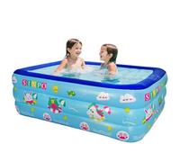 JUST FOR PARTY Inflatable Kiddie Swimming Paddling Pools for Kids,Thickened Durable Above Ground Blow Up Family Pool with Bottom Bubble Layer for Outdoor Garden Backyard Water Party (147cmX101cmX50cm)