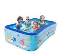 JUST FOR PARTY Inflatable Kiddie Swimming Paddling Pools for Kids,Thickened Durable Above Ground Blow Up Family Pool with Bottom Bubble Layer for Outdoor Garden Backyard Water Party (203cmX121cmX51cm)