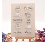 Just for You Blessing Words Pattern Clear Stamps Silicone Stamp Sentiment, Get Well Soon Greetings Words Transparent Seal Stamps for Holiday Card Making Decoration DIY Scrapbooking Album DIY Crafts