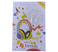 Just For You Son 10th Age 10 Headphones Happy Birthday Card