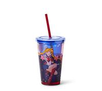 Just Funky Sailor Moon Confetti Plastic Tumbler Cup with Lid & Straw | Holds 16 Ounces
