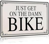 Just Get On The Damn Bike Home Gym Decor Spin Bike Instructor Fitness Decor Vintage Retro Metal Tin Signs for Bars, Cafes, Home Walls, Decorative Art Appreciation Home Decor 6x8 Inch