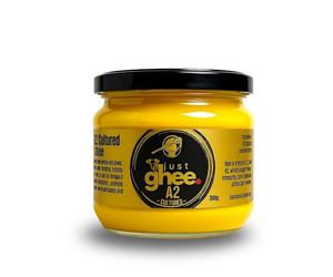 Just Ghee A2 Cultured Ghee 300g | Grass-Fed Jersey Cow Ghee | A2 Cultured Ghee from Cultured Butter | Rich Nutty Aroma | Lactose & Casein Reduced | High Smoke Point | Made in UK