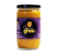 Just Ghee Chilli Garlic Ghee | Grass Fed Cow Ghee Infused with Roasted Garlic & Red Chilli Flakes | High Smoke Point Cooking Fat | Handcrafted in UK | 600g