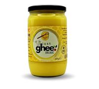 Just Ghee ORGANIC Cow Ghee | Original Flavour | Certified Organic | Grass Fed | High Smoke Point | Nutrient-Rich | 100% Vegetarian I Artisan Ghee | Ayurvedic Benefits | 600g Glass Jar