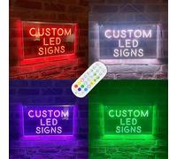 Just Giftz Personalised LED Neon Sign, Custom Light-Up Hanging Wall Décor | Custom LED acrylic sign with hanging fixings, personalised text and colour, ideal for bedrooms, bars and home décor.