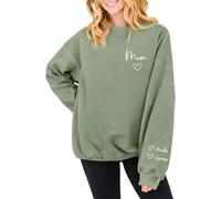 Just Giftz Personalised Sweatshirt with Name on Sleeve, Sage