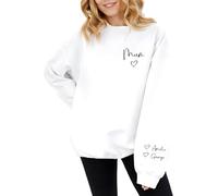 Just Giftz Personalised Sweatshirt with Name on Sleeve, White
