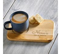 Just Giftz Personalised Tea and Biscuit Serving Board, 23 x 15 x 1.5cm
