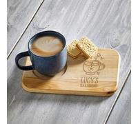 Just Giftz Personalised Tea and Biscuit Serving Board, 23 x 15 x 1.5cm